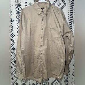 Genuine‎ Harley Davidson Long Sleeve Button Down Tan Shirt men size Large